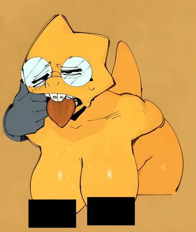 Alphys your naive shy and chubby teacher