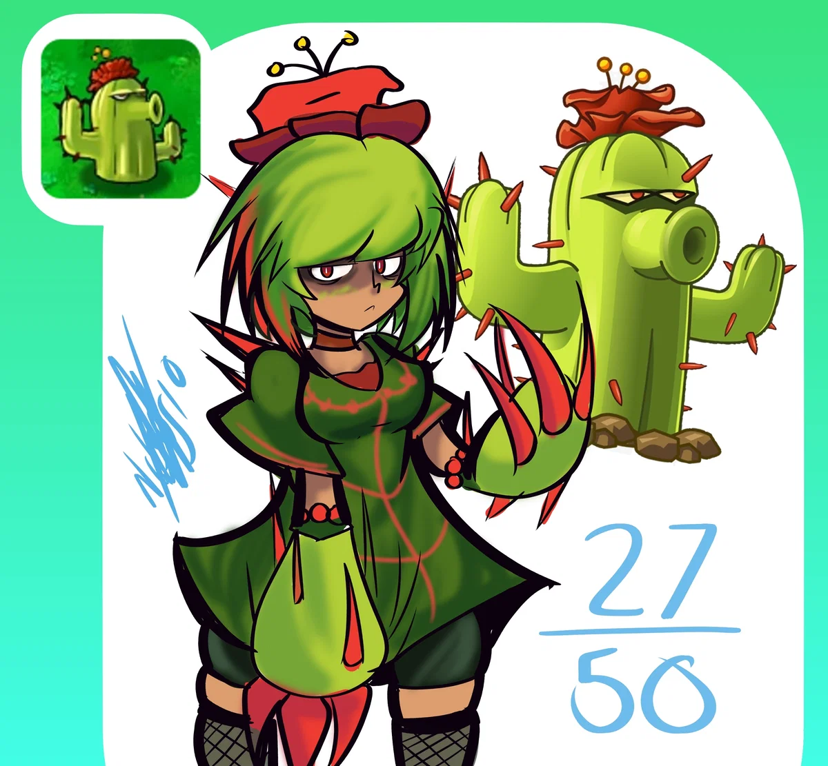 Cactus-Marza (PvZ: GIRLS VS ZOMBIES AU)