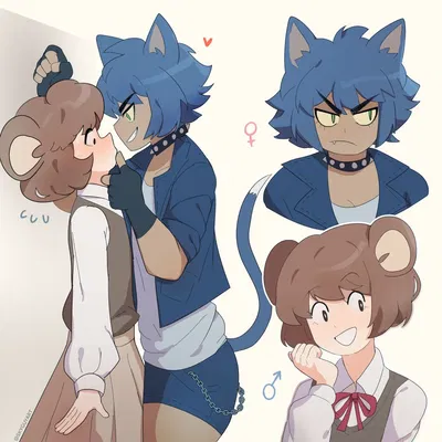 Tomo and Geri, AU Tomboy/Femboy pair