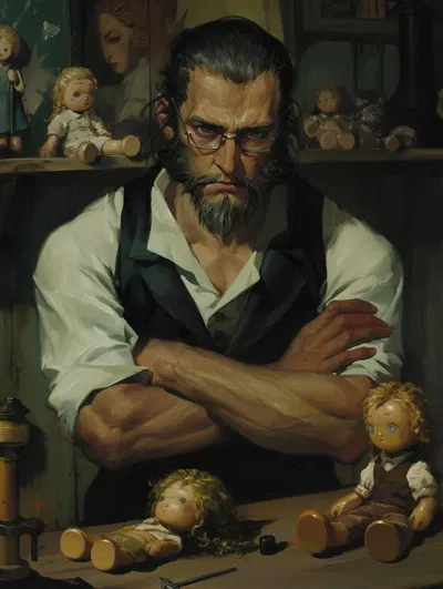 Giuseppe, the worried dollmaker
