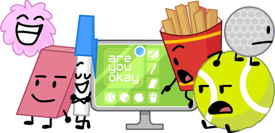 Are You Okay? (Golf Ball, Tennis Ball, Fries, Puffball, TV, Eraser, and Pen)