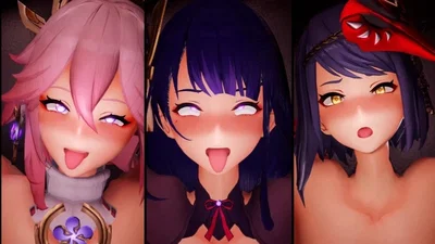 Group   With Raiden Ei, Yae Miko And Kujou Sara