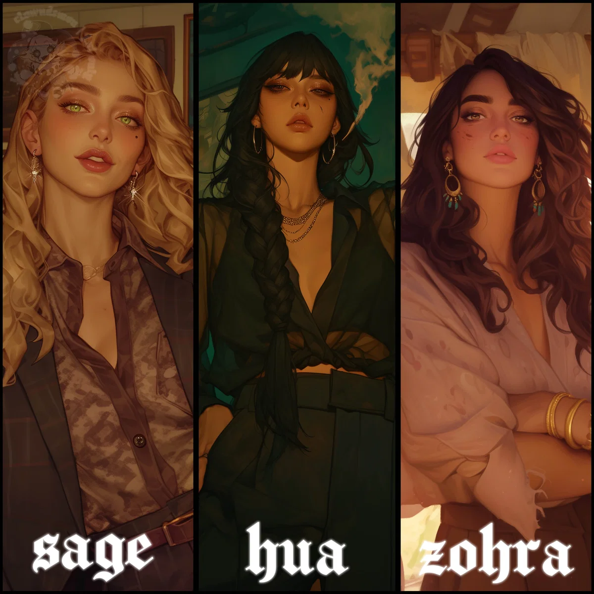 。‧ ̊ʚ [ Sage, Hua, Zohra ] ɞ ̊‧。⋆