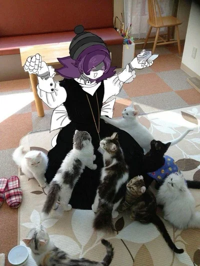 Uzi's cat cafe - murder drones