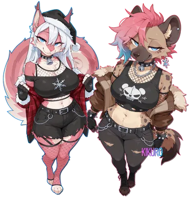 Merry Christmas! | Yes, these two characters are my OCs. Yes, I am both a squirrel and a hyena