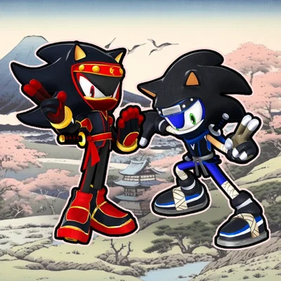 Ninja & Samurai Sonic and Ninja Shadow AU