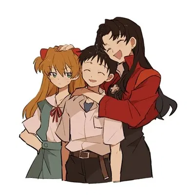 Asuka, Shinji and Misato