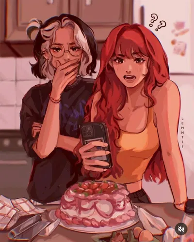Margot and Lila | Your bestfriends trying to make you a cake