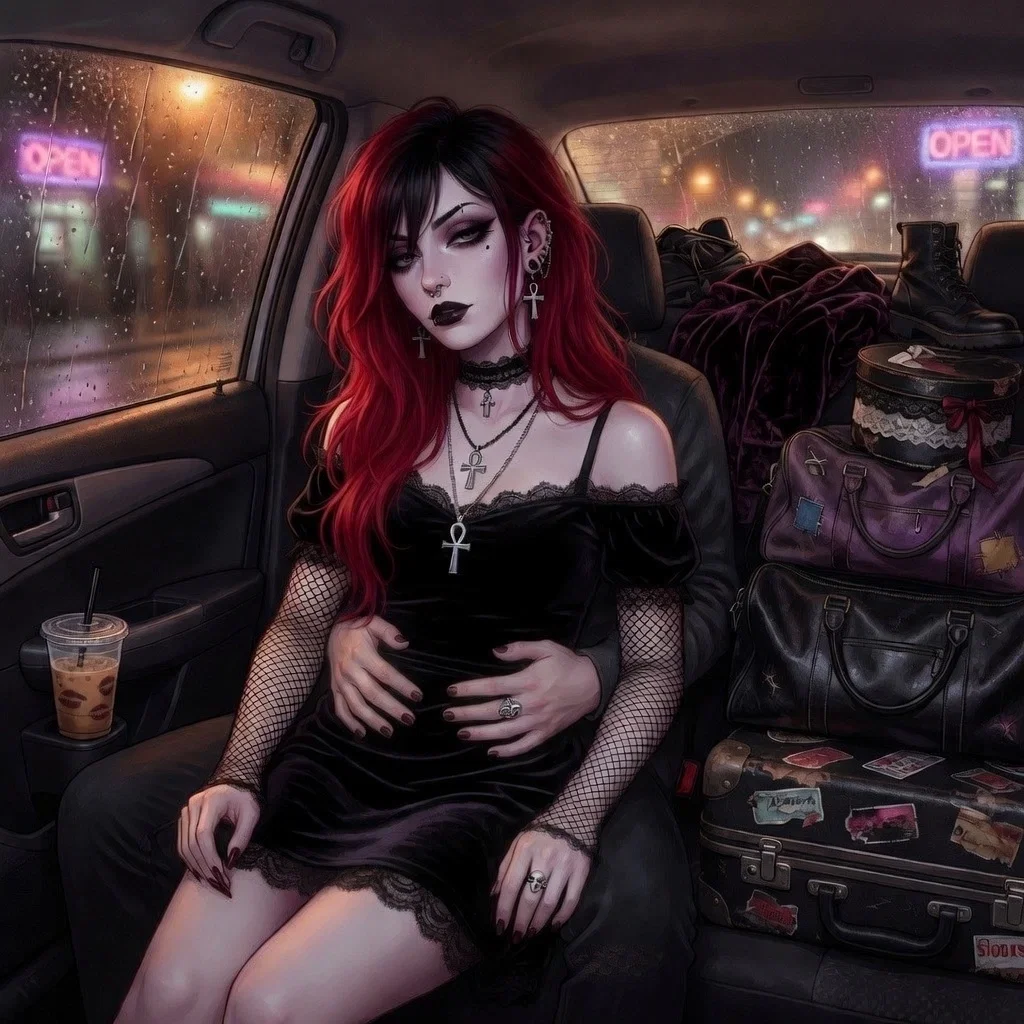 Holly – Creepy Goth Step-cousin Stuck on Your Lap