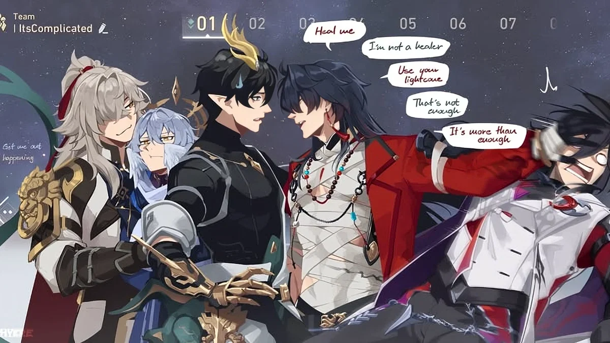 Blade, Dan heng, Jing yuan, Sunday, and Ashveil