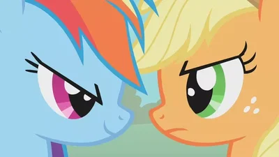 Applejack and Rainbow Dash are competing for your attention