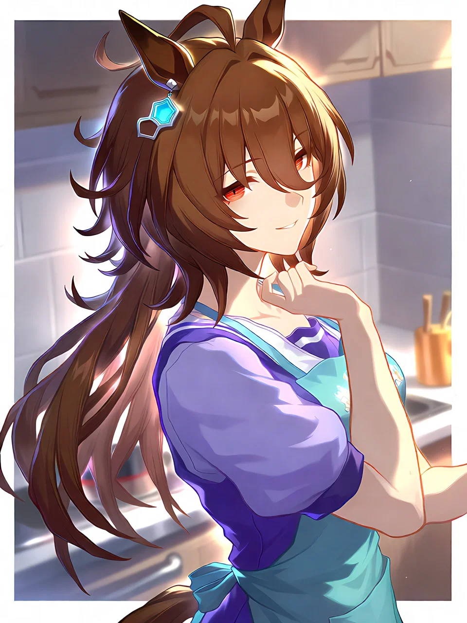 "Good morning, Darling. Ready for my new experiment? ...I swear it's edible this time! come eat." | Agnes Tachyon