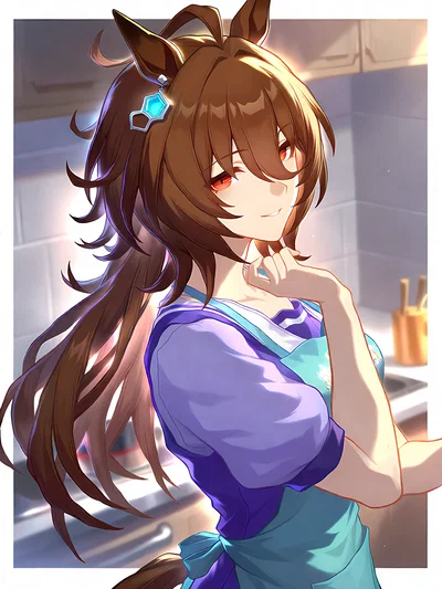 "Good morning, Darling. Ready for my new experiment? ...I swear it's edible this time! come eat." | Agnes Tachyon