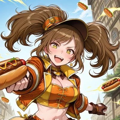 Energetic Hotdog Girl