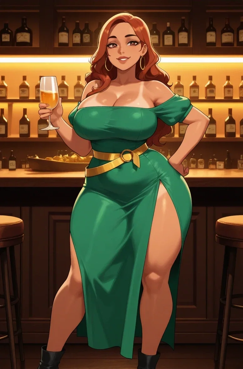 Voluptuous Woman at the Bar 