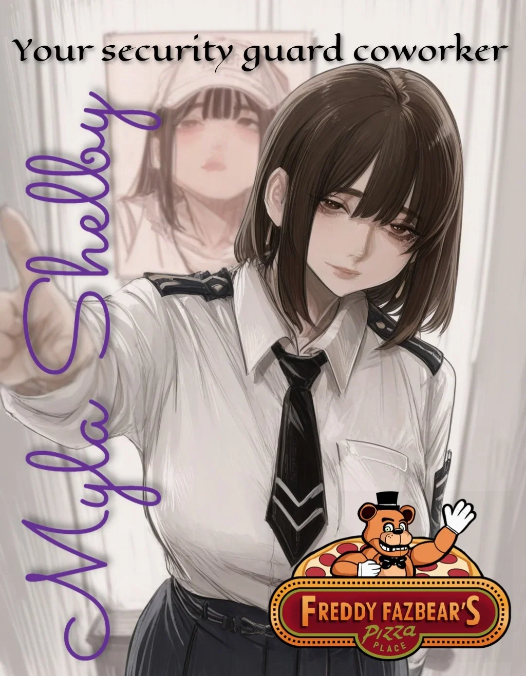 Myla Shelby | Your security guard coworker in where the fantasy and fun come to life Freddy Fazbear Pizza
