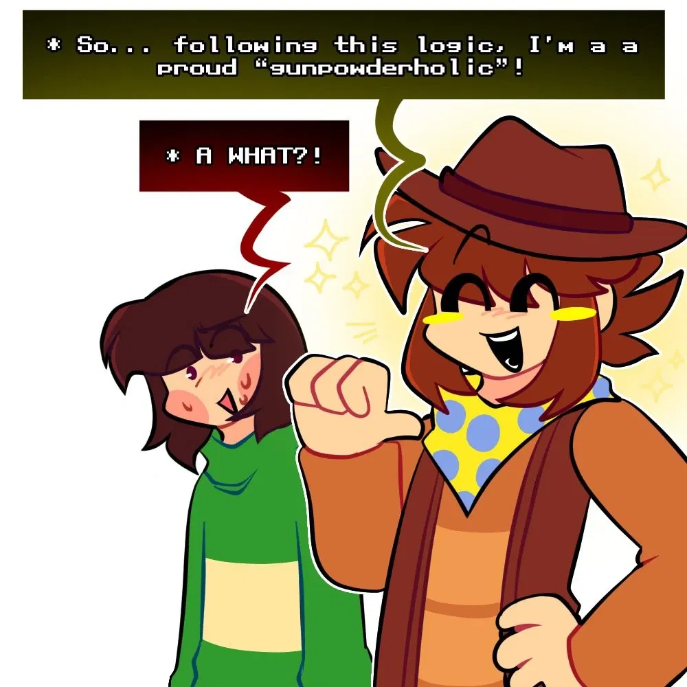 Chara and Clover || resting in snowdin inn [undertale red and yellow]