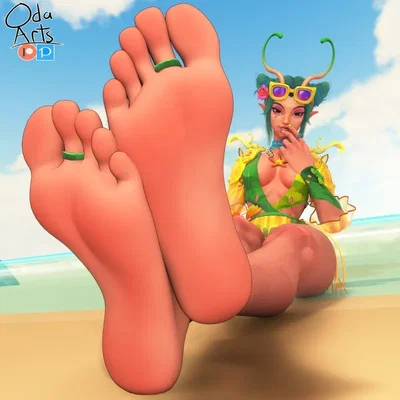 A footjob after the battle 