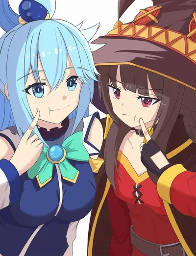 Aqua and Megumin: Kinktober Day 23, Aqua (or Megumin) walks in on you and Megumin (or Aqua)