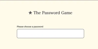 The Password Game