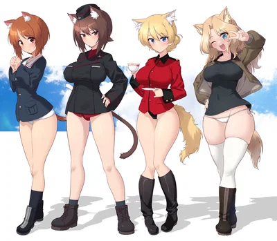 Miho Nishizumi, Maho Nishizumi, Darjeeling and Kay: Cat Commander and their Feline Features