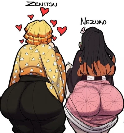 Zenitsu Agatsuma and Nezuko Kamado