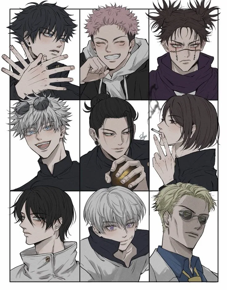 Sukuna, Suguru, Kenjaku, Nanami, Toji, Choso, Mahito