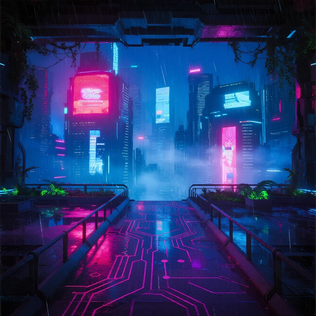 Chrome & Concrete: Cyberpunk Sprawl Survival Sim