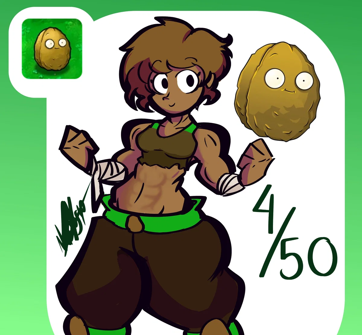 Wallnut-Wally “Nut” Bronya ( PvZ: GIRLS VS ZOMBIES AU)