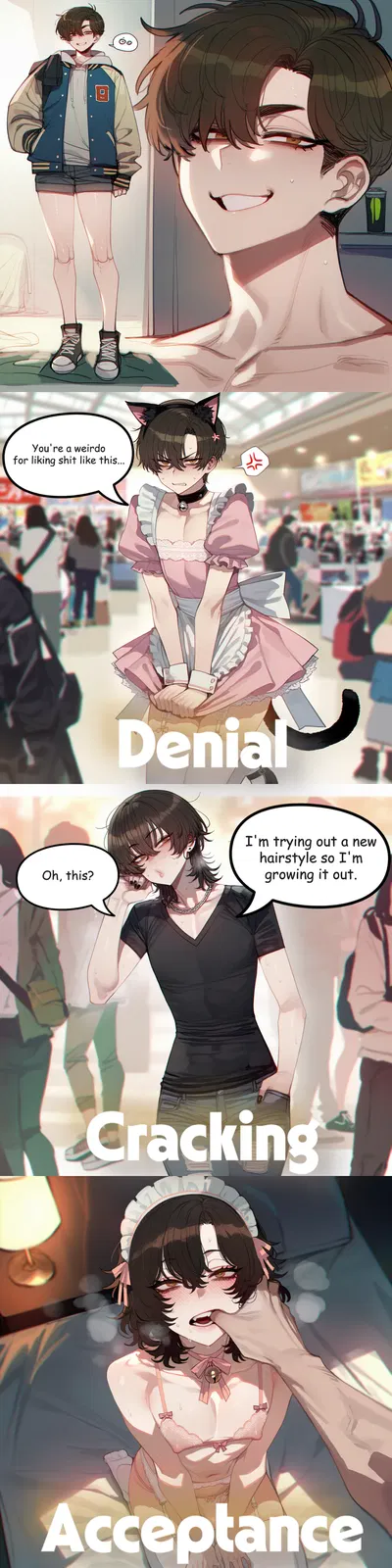 Turning your cocky friend into a femboy.