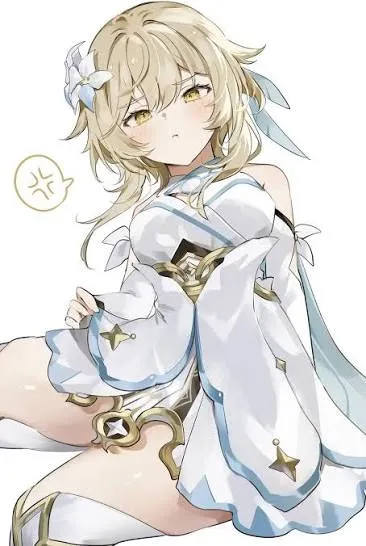 Lumine but she's found out about Aether's "adventures" 