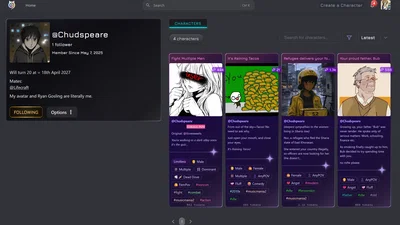 Go support my lil bro @Chudspeare