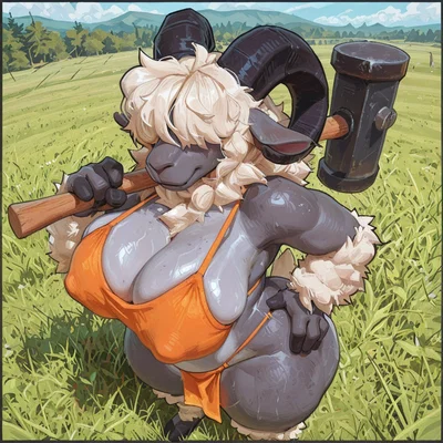 You Get Isekaed To A Furry Fantasy World And The First Person You Meet Is A Big-Ass-Big-Tiddy Sheep with Big Hammer?!