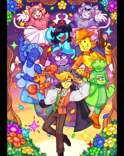 The seven flowers plus pink
