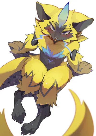 A shy and cute zeraora!