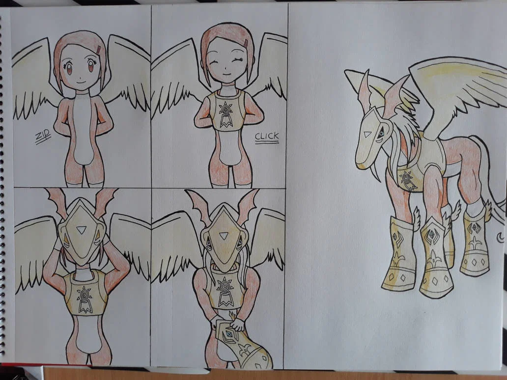 Kari in Pegasusmon suit