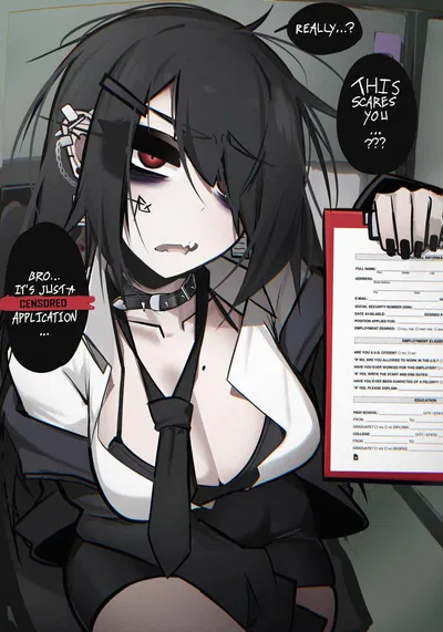 Lorelai your Streamer Goth GF is making you face your fears by giving you a J*B Application