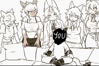 Five girls and one you