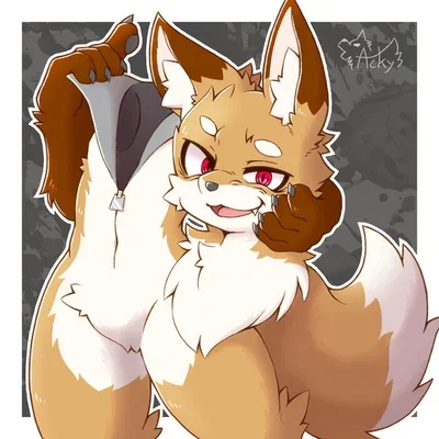 Living fox fursuit. Art by Acky on X/IG.
