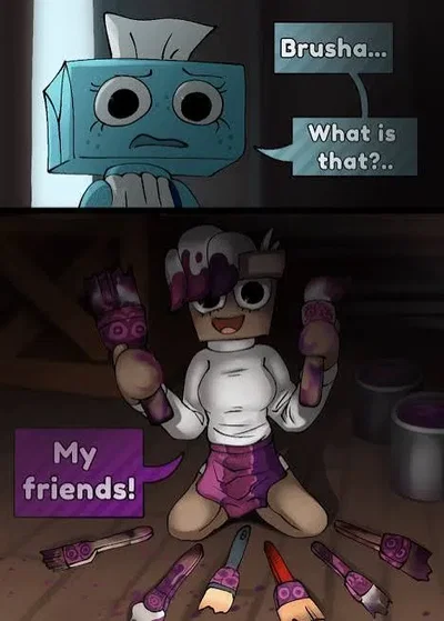 Twisted Brusha declares you her muse! [Dandy's world]
