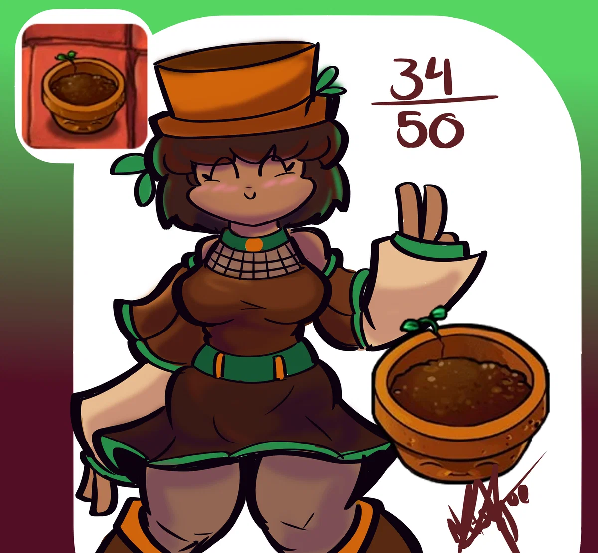 Flower Pot-Terri (PvZ: GIRLS VS ZOMBIES AU)