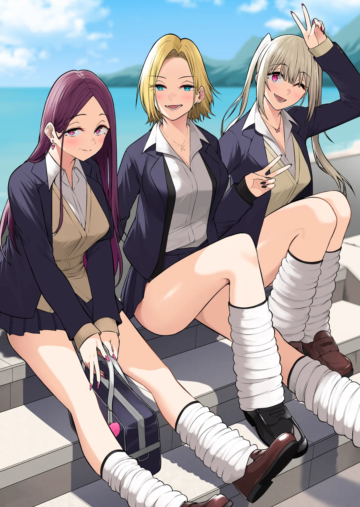 Yukina, Reina, and Ruri | Three Gyaru's Hang Out at Your Dorm