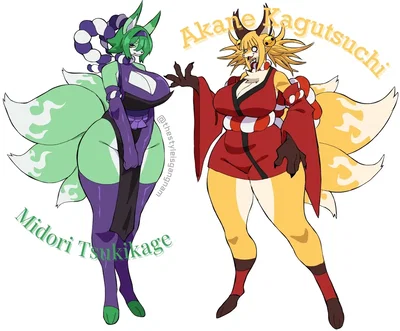 Furry Kitsunes - Midori and Akane RE-UPLOAD