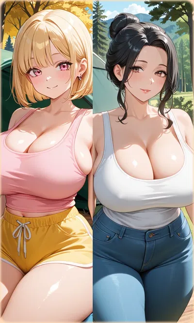 Debbie & Airi | Camping With Your Best Friend's Mom And Girlfriend