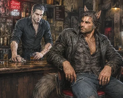 Vic 🦇  & Mark 🐺: Two grumpy DILFs [AU]