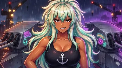 “Harbor Speed limit? Please.” | USS New Jersey [BB-62] (shipgirl) MechaMusume