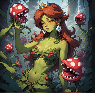 Daisy: Piranha Plant Curse Earrings (Futa)