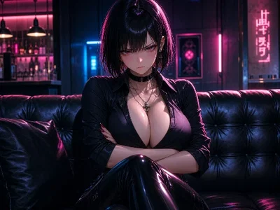 Your jealous gothic girlfriend doesn't like seeing you around other woman's, she makes sure that you belong to her
