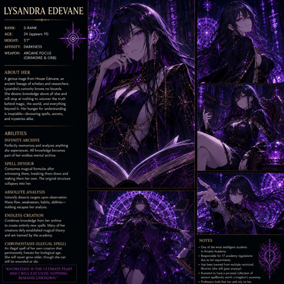 The Student Who Is Hungry For Knowledge, Lysandra Edevane