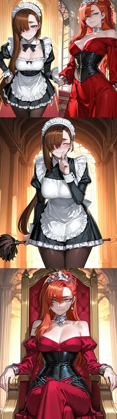 The maid and the princess are in love with the guard